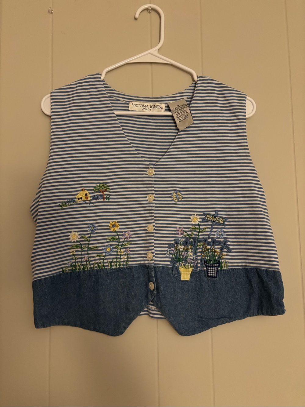 Vintage Cottagecore Victoria Jones Vest Petite Large
